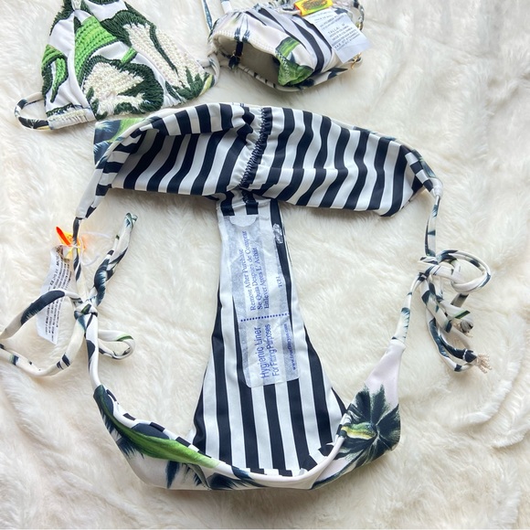 NWOT agua Bendita caliope floral beaded string bikini 12463 - Picture 7 of 12